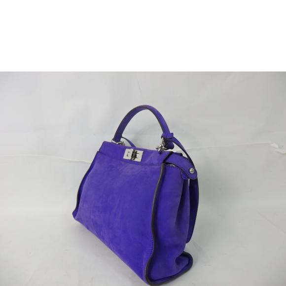 Fendi Peekaboo Regular Suede Bag Purple - Picture 3 of 8